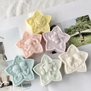 INTODIY Handmade Creative 12 Zodiac Series Silicone Candle Mold Funny Leo Aries Pisces Capricorn Star Shape DIY Soap Candle Mold