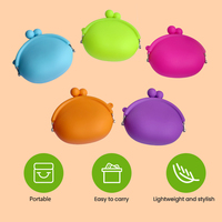 Logo personnalisé fermeture femmes silicone cercle porte-monnaie écologique portable mini pochette étanche personnalisable sac pour les filles
