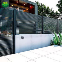 Populaire Bois Plastique Composite Jardin Clôture Panneau En Aluminium Poteau Décoration Extérieure Intimité Latte Mur WPC Clôture