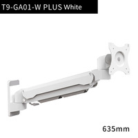 Bras de moniteur industriel robuste T9-GA01-W PLUS avec ressort à gaz puissant 360 °   Support mural rotatif pour écran industriel