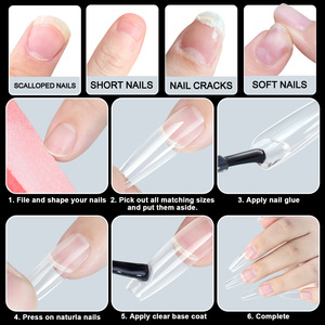 Capsules d'Amandes d'Amandes Françaises, 20 Tailles, Arc Courbé, Couverture Complète, Faux Ongles, Faux Ongles, Conception de Doigt Carré - Product Image 5