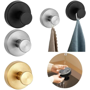 YOTO Wall Adhesive <strong>Hook</strong> Wall Mount Stainless Suction Cup Shower <strong>Hook</strong> No Drilling Shower Vacuum Suction <strong>Hooks</strong> <strong>Towels</strong> Robes - Product Image 3