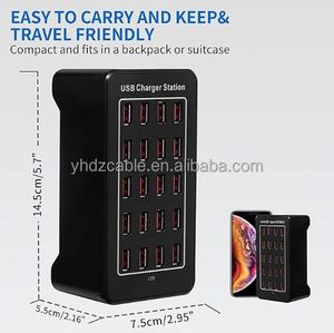 AC <b>Power</b> Adapter 100W Multi Port USB Charging Dock 20 Port USB Desktop Fast Charging Station for iPhone Samsung Huawei Laptops - Product Image 2