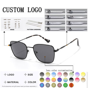 Gafas de Sol Unisex con Marco Metálico Rectangular, Lentes Grises Degradados, 100% Protección UV, Protección Solar para Adultos - Product Image 2