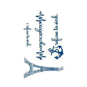 Tatuajes Temporales de Jugo de Genipa Azul BXTAT, Torre Eiffel, Serendipia, Sensación Dulce, Texto de Redención, Escudo, Ancla, GZ157, Papel - Product Image 2