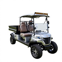 Voiturette de golf électrique haute puissance, véhicule tout-terrain 2 places avec benne arrière