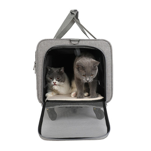 Chariot pour animaux de compagnie portable pour chat, sac à roulettes pivotant détachable pour <span class=keywords><strong>chien</strong></span>, sac de voyage pliable de grande capacité pour chats et chiens - Product Image 4