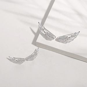 Boucles d'oreilles uniques Bijoux en argent sterling 925 Micro-Pave <span class=keywords><strong>Cz</strong></span> Zircon Diamond Angel Wings Boucles d'oreilles pour femmes - Product Image 3