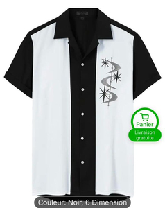 Camisa <span class=keywords><strong>Casual</strong></span> de Verano 2025 Estilo Hawaiano para <span class=keywords><strong>Hombre</strong></span>, Talla XL, Estampado Geométrico, <span class=keywords><strong>Manga</strong></span> <span class=keywords><strong>Corta</strong></span>, Precio de Fábrica, Diseño a Rayas - Product Image 6