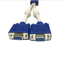 Cable divisor VGA de 15 pines para proyector de TV, adaptador macho a 2 hembra Dual de Monitor Y de 20cm