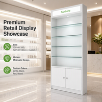 Vitrine de présentation haut de gamme pour le commerce de détail, armoire de présentation en verre, 4 étagères en verre, présentoir moderne pour magasin, article très demandé