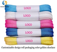 Lacets métalliques de marque personnalisables type plat à paillettes dorées et argentées pour emballage de paire de lacets