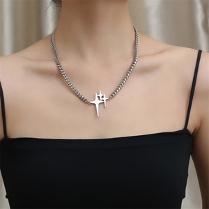 สร้อยคอชุบทองคำแท้แฟชั่นสวยงาม สร้อยคอจี้รูปดาวสแตนเลส - Product Image 3