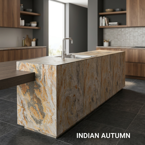 Nouvelle Arrivée Bloc de Placage en Pierre Flexible Translucide Argent Or Écologique Naturel Taille 280 cm pour Intérieur de Villa - Product Image 3