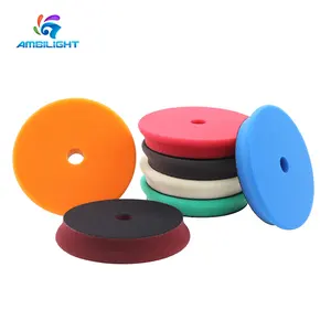 Red Blue Green Self-adhesive Round Shape Flat Bevel Sponge Foam Polishing Pad Car Detailing Buffing Pads