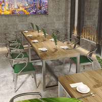 Industrieller Moderner Einfacher Multifunktionaler Rechteckiger Massivholz-Esstisch für Restaurants, Catering, Fast-Food und Imbissbuden