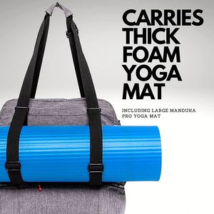 Sac de sport pour tapis de yoga en toile à motifs avec poche et fermeture éclair, fabriqué en usine BSCI - Product Image 2