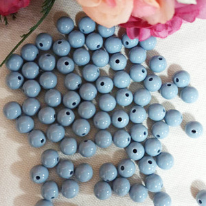 Acrylic <b>Beads</b> 10mm Round Gray <b>Blue</b> For Jewelry Making Bulk Loose <b>Beads</b> - Product Image 1