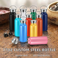 Bouteille d'eau isotherme Jeta 17oz en acier inoxydable 304 à double paroi avec logo personnalisé, couvercle à poignée, isolation thermique 12-24h
