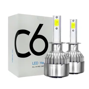 C6 lâmpada led para farol 12v c6, branco, h4, h7