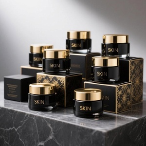 Tarro de Vidrio Negro con Logotipo Personalizado para Cosméticos Orgánicos, Ungüentos, Cremas y Productos de Belleza - Product Image 1