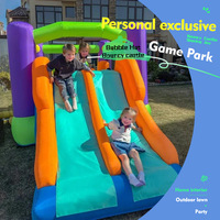 Château gonflable pour enfants YULU, écologique, en polyester, avec toboggan et trampoline, grand château gonflable combiné pour l'extérieur
