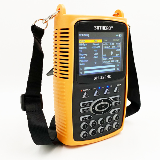 SH-820HD Sathero WS-6933 Digital Satellite Finder Player HD Star Finder DVB-S2 H.265 1080P LNB  S2 S2+T2 S2+T2+CCTV