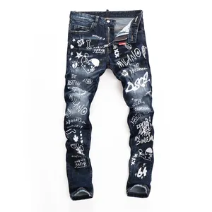 Jeans jeans celana kargo pria celana jeans kustom pria streetwear longgar