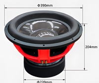 Subwoofer Mobil Kompetisi SPL 15 Inch atau 12 Inch 2500W 27Hz 8 Lapis Kawat Aluminium Datar Serat Karbon Ferit Daya Tahan Tinggi