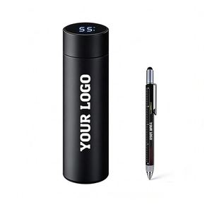 Thermos intelligent avec logo personnalisé, en acier inoxydable, affichage de la température, gourde isotherme, cadeau promotionnel pour les voyages d'affaires - Product Image 1