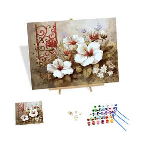 Nieuwe Aankomst Diy Schilderij Op Nummer Bloemen Chinese Stijl Home Decor Canvas Digitaal Schilderij Op Nummer 40X50 Cm