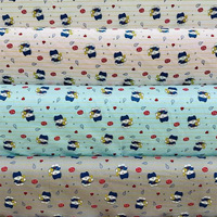 Tissu en popeline jacquard 100% coton tissé sergé peigné style dobby pour pyjamas et vêtements pour enfants - Garçons et filles 160 cm
