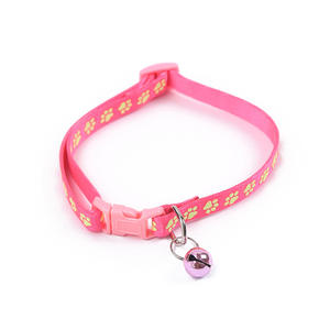 Haustier halsband mit Glocke Cartoon Fußabdruck Bunte Hund Welpe Katze Zubehör Kätzchen halsband Verstellbare Sicherheits glocke Haustier halsband - Product Image 5