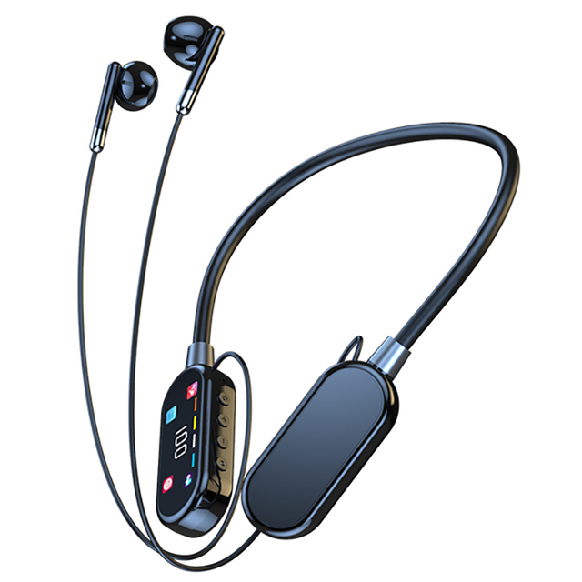 Phone Calls Sports Workout Musi Neckband Headphone Extra Long Playtime Wireless Stereo in Ear Earbuds Mic Waterproof Headset