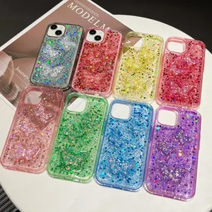 Hot Sale Fashion 2 In1 TPU Flash Coque De Telephone Design For Iphone15 Pro Max Shockproof Protection Case
