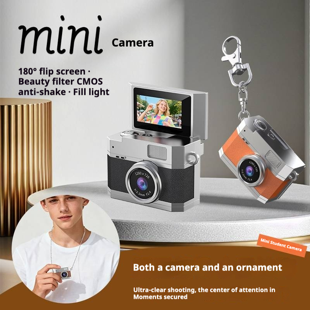 HD Mini Retro Digital Camera for Kids Tiny Portable Vintage Compact Micro Video 10x-20x Optical Zoom CCD Supports MicroSD