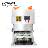 ZONESUN ZS-FK4C semi-automatique 4 têtes yaourt tasse jus de fruits gelée tasse rouleau Film chaleur Boba bulle thé Machine à sceller