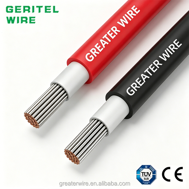 1000V/1500V Tinned Copper Photovoltaic Solar Cable DC 4mm 6mm XLPO Insulation 16A Rated Current Industrial Application