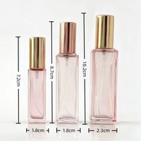 Flacons de parfum vides en gros 5ml 10ml 20ml Atomiseur en verre rectangulaire Bouchon en aluminium Échantillon gratuit Logo personnalisé