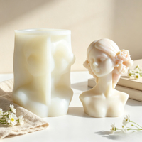Moule en silicone Fille aux yeux fermés pour bricolage en béton, plâtre, résine, bougie, savon, ornement artistique – Prise en charge des motifs personnalisés
