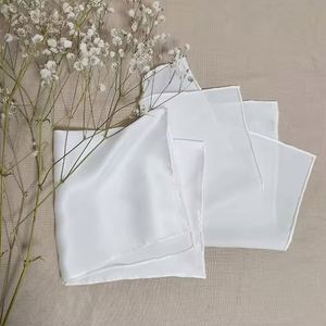 Foulards carrés en soie blanche 100% naturelle, 20 mm, personnalisés, unis, multifonctionnels, doux pour la peau, sans motif - Product Image 2