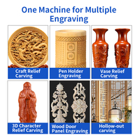 Machine de gravure CNC 4 axes 1325, routeur à bois 3D avec dispositif rotatif pour colonnes, rails, pieds, sculptures