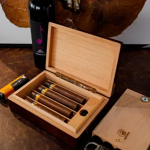 Caja de cigarros de cedro español de marca, Humidificador portátil pequeño y moderno, venta al por mayor