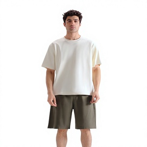 Camiseta de Algodón para Hombre, Corte Regular, 220g, Cuello Redondo, Manga Corta, Logotipo Frontal, Color Liso, Transpirable, Informal, Tejido de Punto - Product Image 1