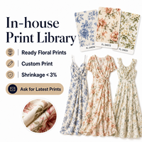 Robe midi florale en viscose, imprimé personnalisé, tailles EU/US XS-3XL, échantillon rapide en 7 jours, qualité AQL 1.25, support du pack technique