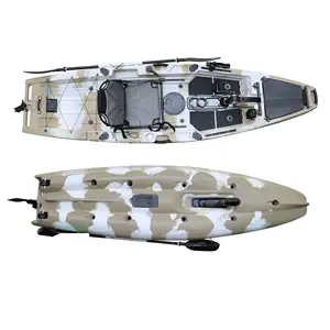 Kayak assis sur le dessus, pêche en mer motorisée, pédale d'entraînement au pied, gouvernail de bateau en plastique pour kayak, 10,5 pieds