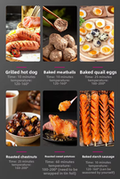 Máquina para Asar Salchichas, Cocedor de Hot Dogs con 5, 7 o 10 Rodillos, Temperatura Ajustable, para Gasolineras y Tiendas de Aperitivos