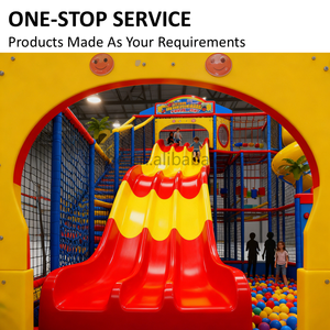 Parc d'attractions intérieur amusant avec toboggans lumineux, défis de puzzle, trampolines circulaires et équitation pour enfants - Product Image 2