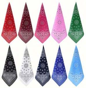 Petit mouchoir carré en coton imprimé personnalisé, bandana carré en coton et polyester pour les sports de plein air - Product Image 6