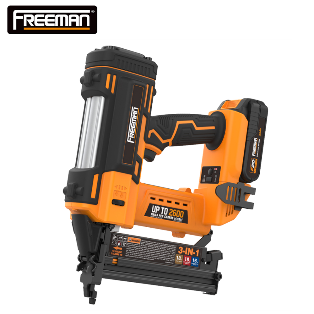 Freeman mesin paku tembak nirkabel bertenaga baterai 3 In 1 20V T50 F50 440K 2 inci Brad selesai Nailer dan Stapler 16 Gauge 18Ga